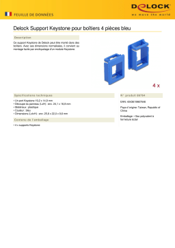 DeLOCK 86764 Keystone Holder for cases 4 pieces blue Fiche technique