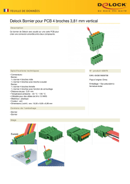 DeLOCK 65970 Terminal block set for PCB 4 pin 3.81 mm pitch vertical Fiche technique