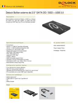 DeLOCK 42537 2.5″ External Enclosure SATA HDD / SSD > USB 3.0 Fiche technique