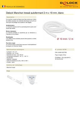 DeLOCK 20700 Braided Sleeve self-closing 2 m x 19 mm white Fiche technique