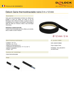 DeLOCK 18982 Heat Shrink Tube 2 m x 12 mm black Fiche technique