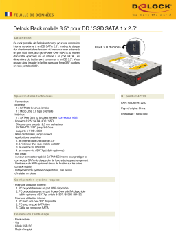 DeLOCK 47225 3.5″ Mobile Rack for 1 x 2.5″ SATA HDD / SSD Fiche technique