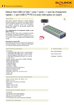 DeLOCK 63264 USB 3.2 Gen 1 Hub Fiche technique