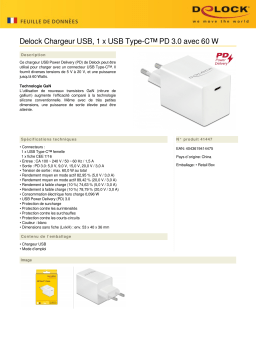 DeLOCK 41447 USB Charger 1 x USB Type-C™ PD 3.0 compact Fiche technique