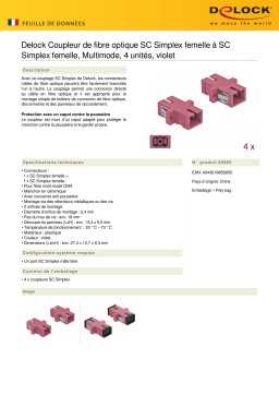 DeLOCK 85995 Optical Fiber Coupler SC Simplex female to SC Simplex female Multi-mode 4 pieces violet Fiche technique