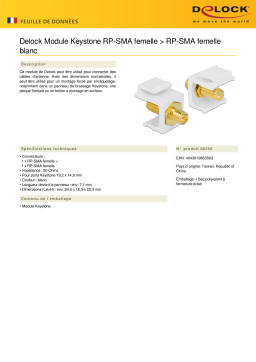 DeLOCK 86356 Keystone Module RP-SMA female > RP-SMA female white Fiche technique