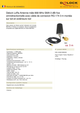 DeLOCK 89533 LoRa Antenna 868 MHz SMA plug 0 dBi fixed omnidirectional Fiche technique