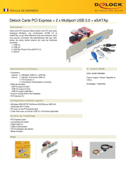 DeLOCK 89288 PCI Express Card > 2 x Multiport USB 3.0 + eSATAp Fiche technique