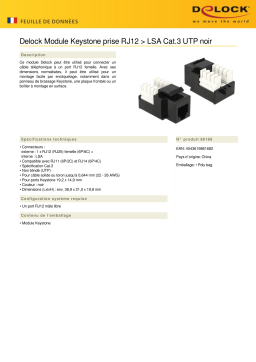 DeLOCK 86168 Keystone Module RJ12 jack > LSA Cat.3 UTP black Fiche technique