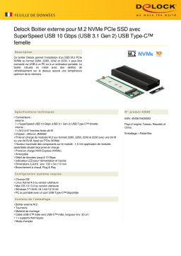 DeLOCK 42600 External Enclosure for M.2 NVMe PCIe SSD Fiche technique