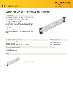 DeLOCK 66176 DIN Rail 35 x 7.5 mm (25 cm) Aluminium Fiche technique