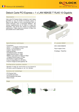 DeLOCK 89587 PCI Express Card > 1 x 10 Gigabit LAN NBASE-T RJ45 Fiche technique