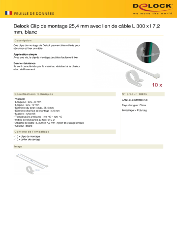 DeLOCK 18875 Mounting Clamp 25.4 mm Fiche technique | Fixfr