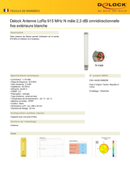 DeLOCK 89635 LoRa 915 MHz Antenna N plug 2.13 dBi omnidirectional fixed outdoor white Fiche technique