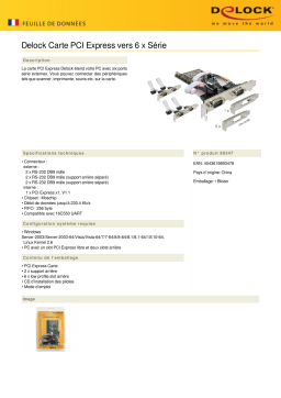 DeLOCK 89347 PCI Express Card to 6 x Serial Fiche technique