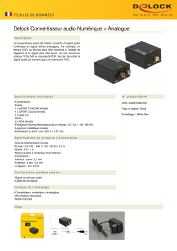 DeLOCK 62444 Audio Converter Digital > Analogue Fiche technique