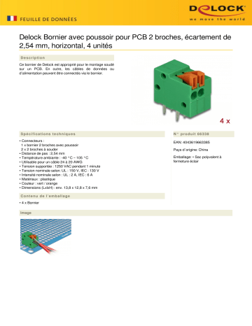 DeLOCK 66338 Terminal block Fiche technique | Fixfr