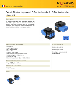 DeLOCK 86718 Keystone Module LC Duplex female to LC Duplex female blue / black Fiche technique