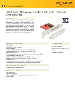 DeLOCK 89889 PCI Express Card > 1 x internal M.2 Key E - Low Profile Form Factor Fiche technique