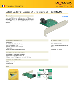 DeLOCK 89458 PCI Express x4 Card > 1 x internal SFF-8643 NVMe Fiche technique