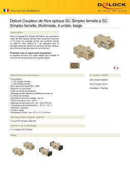 DeLOCK 85993 Optical Fiber Coupler SC Simplex female to SC Simplex female Multi-mode 4 pieces beige Fiche technique