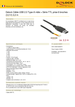 DeLOCK 84957 Converter USB 2.0 male > TTL 6 Pin WR-WTB 2,2 m (3,3 V) Fiche technique