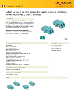 DeLOCK 86536 Optical Fiber Coupler LC Duplex female to LC Duplex female Multi-mode 2 pieces light blue Fiche technique