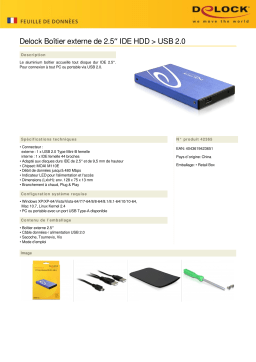 DeLOCK 42365 2.5″ External Enclosure IDE HDD > USB 2.0 Fiche technique