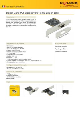 DeLOCK 90000 PCI Express Card to 1 x Serial RS-232 Fiche technique