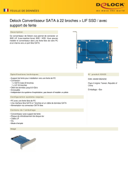 DeLOCK 62423 Converter SATA 22 pin > LIF SSD /HDD Fiche technique