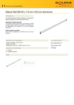 DeLOCK 66178 DIN Rail 35 x 7.5 mm (100 cm) Aluminium Fiche technique