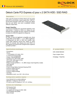 DeLOCK 90433 PCI Express x2 Card for 4 x SATA HDD / SSD RAID Fiche technique