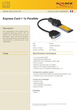 DeLOCK 66220 Express Card to 1x parallel Fiche technique