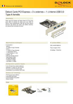 DeLOCK 89301 PCI Express Card > 3 x external + 1 x internal USB 3.0 Type-A female Fiche technique