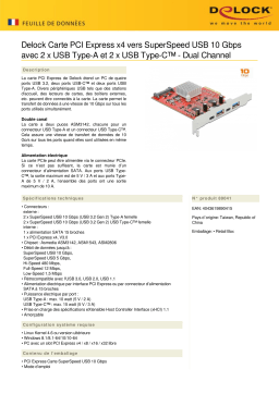 DeLOCK 89041 PCI Express x4 Card to SuperSpeed USB 10 Gbps Fiche technique