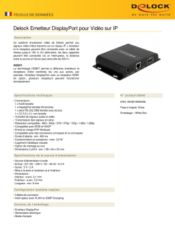 DeLOCK 65945 DisplayPort Transmitter for Video over IP Fiche technique