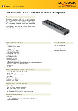 DeLOCK 63978 External USB 3.0 Hub Fiche technique