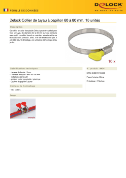 DeLOCK 19454 Butterfly Hose Clamp 60 - 80 mm 10 pieces yellow Fiche technique