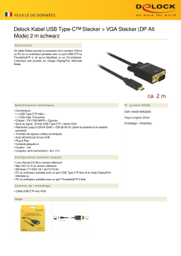 DeLOCK 85262 Kabel USB Type-C™ Stecker > VGA Stecker (DP Alt Mode) 2 m schwarz Fiche technique