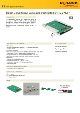 DeLOCK 62552 2.5″ Converter SATA 22 Pin > M.2 NGFF Fiche technique