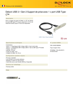 DeLOCK 89936 USB 3.1 Gen 2 Slot Bracket Fiche technique