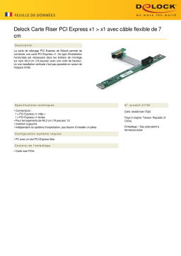 DeLOCK 41752 Riser Card PCI Express x1 > x1 Fiche technique