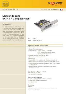 DeLOCK 91670 SATA II > Compact Flash CardReader Fiche technique