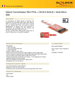 DeLOCK 63384 Converter Mini PCIe > M.2 Key B slot + Micro SIM slot Fiche technique