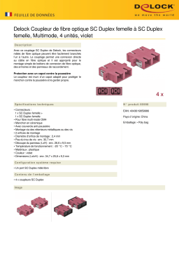 DeLOCK 85998 Optical Fiber Coupler SC Duplex female to SC Duplex female Multi-mode 4 pieces violet Fiche technique