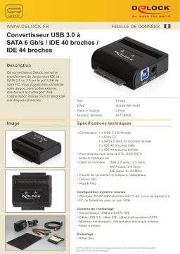 DeLOCK 61948 Converter USB 3.0 to SATA 6 Gb/s / IDE 40 pin / IDE 44 pin Fiche technique