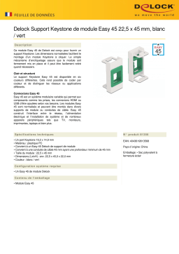 DeLOCK 81356 Easy 45 Module Keystone Holder 22.5 x 45 mm, white / green Fiche technique