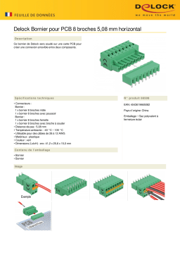 DeLOCK 66508 Terminal block set for PCB 8 pin 5.08 mm pitch horizontal Fiche technique