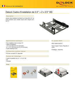 DeLOCK 18210 Installation frame 3.5″ > 2 x 2.5″ HDD Fiche technique