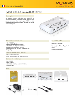 DeLOCK 87468 USB 2.0 External HUB 10 Port Fiche technique